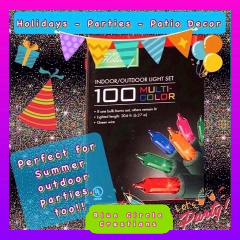 Living Solutions 100 Multicolored Lights Indoor/Outdoor BRAND NEW